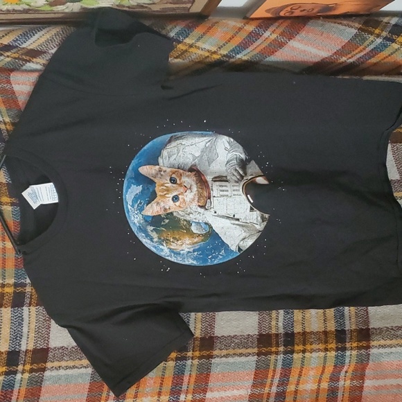 Delta Other - Kitty Astronaut Mens Graphic Black Small T Shirt Kitten Cat Space Suit Delta Pro